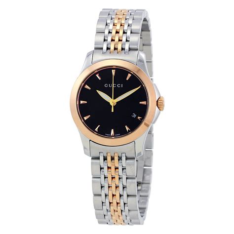 gucci watch women black dial stainless steel|gucci g timeless 29mm.